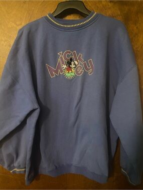 2xl Mickey Mouse Embroidered Sweatshirt